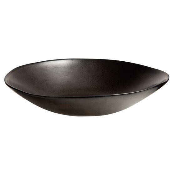Large black ceramic salad bowl